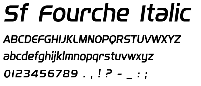 SF Fourche Italic font